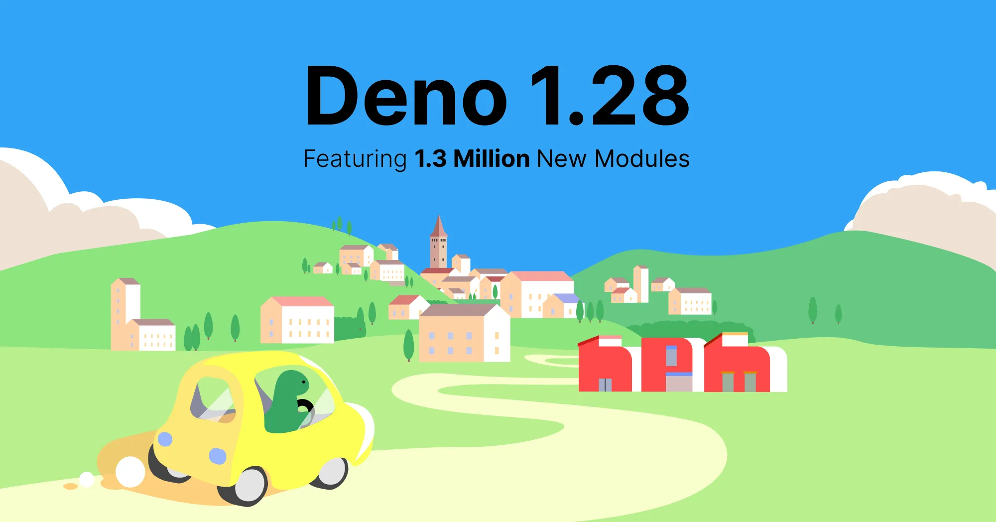 Deno v1.28 release banner